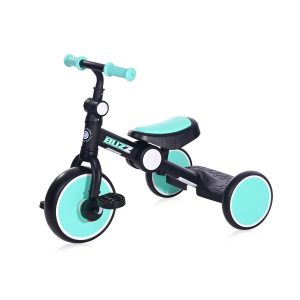 Tricicleta pentru copii, complet pliabila, Lorelli Buzz, Black Turquoise