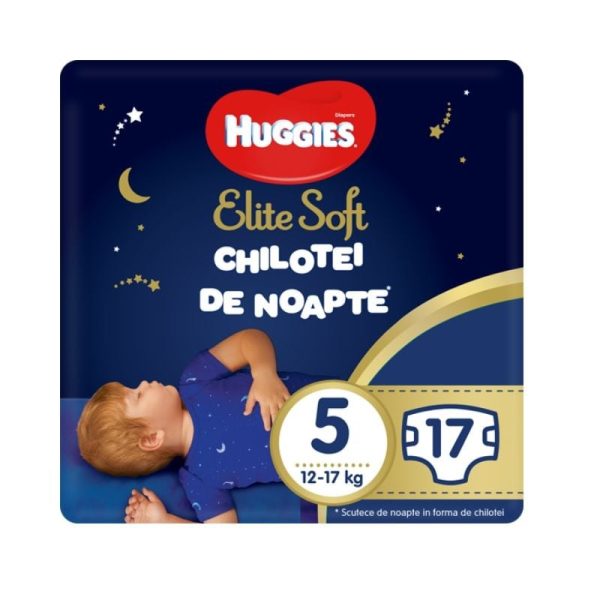 Huggies Pants Elite Soft de Noapte, Nr.5, 12-17kg, 17 bucati