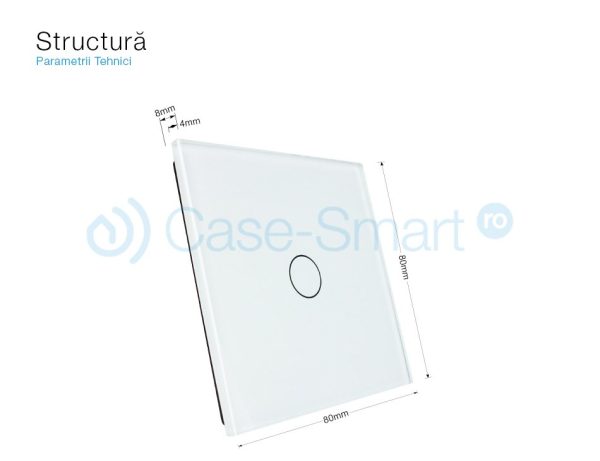 Panou intrerupator simplu cu touch Livolo din sticla