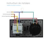 Intrerupator simplu cap scara / cap cruce + priza simpla Livolo rama din sticla