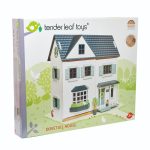 Casuta de papusi din lemn, Tender Leaf Toys, cu 6 camere si pardoseala decorativa