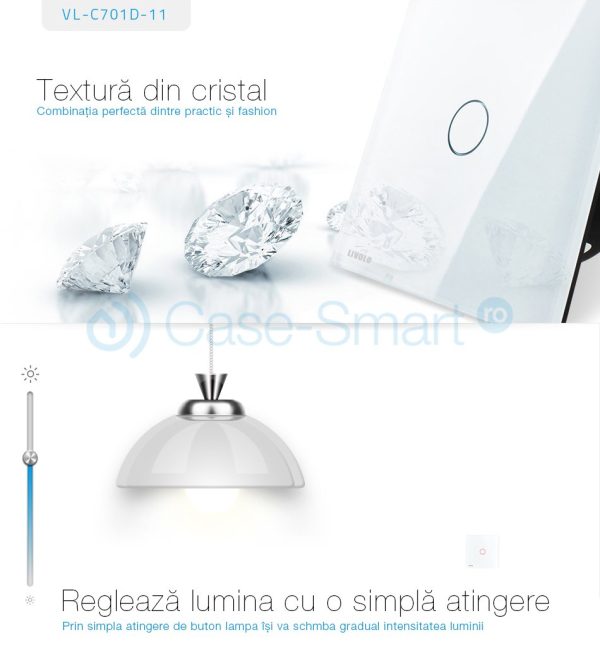 Modul intrerupator simplu cu variator cu touch LIVOLO
