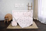 Set lenjerie de pat Loreli, cu 7 piese din bumbac ranforce, Lily, Beige Bunnies