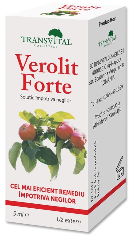 Solutie impotriva negilor, Verolit Forte, 5 ml, Transvital