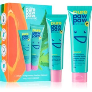 Pure Paw Paw Coconut Balsam pentru buze crapate si pielea uscata (set cadou)