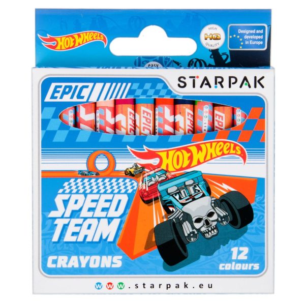 Set 12 creioane cerate Starpak, Hot Wheels