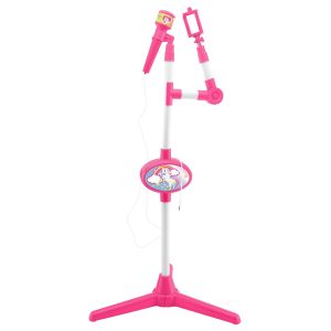 Microfon Lexibook, cu stativ, selfie stick si efecte luminoase, Unicorn