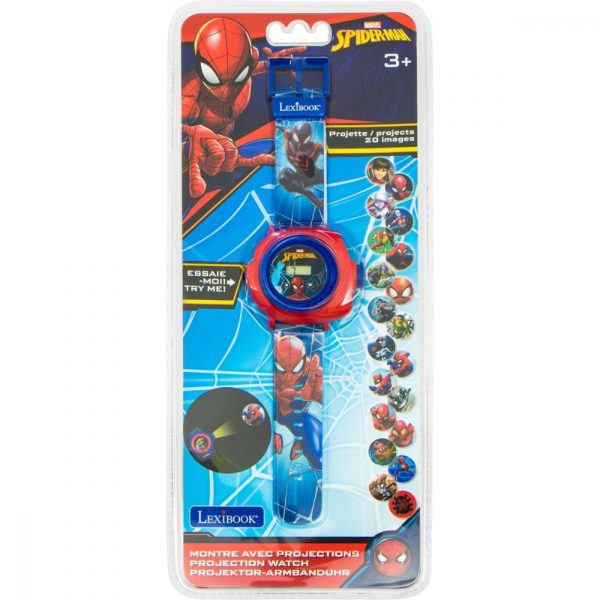 Ceas digital cu proiector, Lexibook, Spider-Man