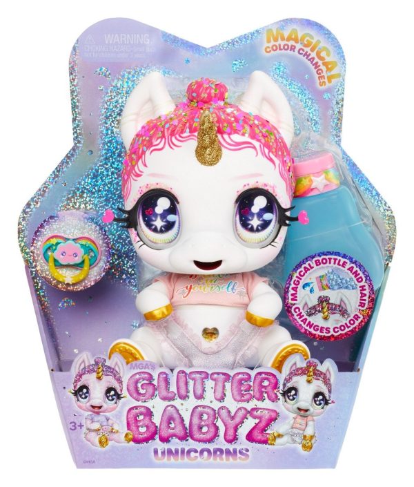 Papusa bebelus Glitter Babyz Unicorn, Rainbow Lunita Sky, 580195EUC