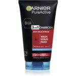Garnier Pure Active mască facială neagră, contra punctelor negre și a acneei, cu cărbune activ 3 în 1