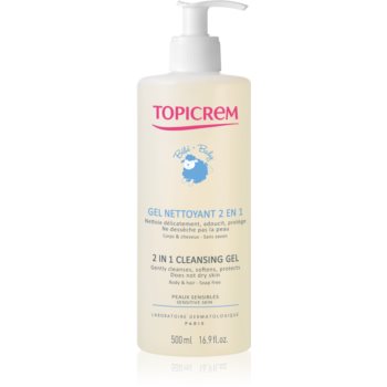 Topicrem BABY My 1st Cleansing Gel 2in1 gel de duș pentru corp și păr pentru nou-nascuti si copii