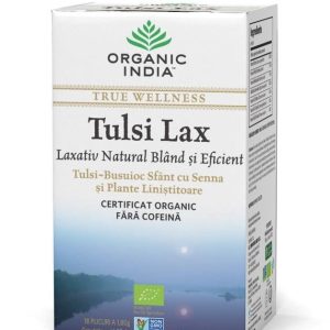 ORGANIC INDIA Ceai Tulsi Lax (Busuioc Sfant) | Laxativ Natural Bland si Eficient