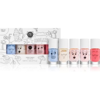 Nailmatic Kids set de lacuri de unghii Gaston, Super, Polly, Bella, Kitty pentru copii