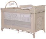Patut pliabil Lorelli Noemi Plus, 2 nivele, cu accesorii, Fog Beige Star