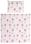 Set lenjerie pat 5 piese bumbac Ranforce, Lorelli, Eva Grey Baloons - pentru paturile Milano si Alicante