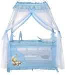 Patut pliabil, stil baldachin, Lorelli Magic Sleep, cu accesorii, Blue Moon Sleeping Bear