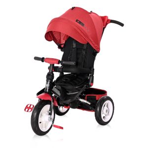 Tricicleta multifunctionala, 4 in 1, roti gonflabile, Lorelli Jaguar Air, Red Black Luxe