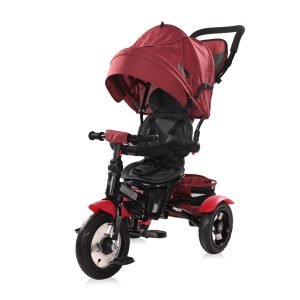 Tricicleta multifunctionala, cu roti gonflabile, 4 in 1, Lorelli Neo Air, Red Black Luxe