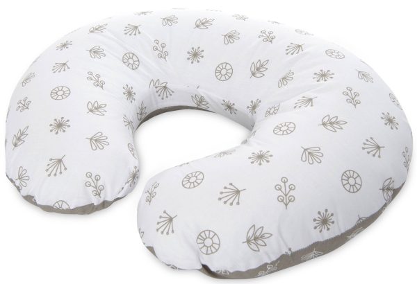 Perna multifunctionala Happy, 140 cm, husa detasabila, Lorelli, Abstract Leaves Grey Beige