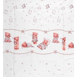 Set lenjerie pat 4 piese bumbac Ranforce, Lorelli, Bears Pillows Beige