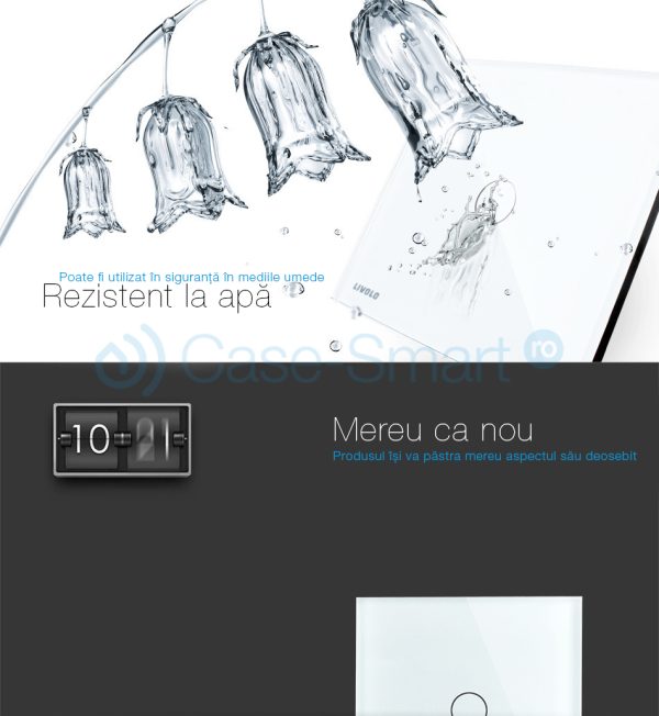 Panou intrerupator simplu+dublu+dublu cu touch LIVOLO din sticla