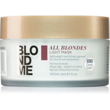 Schwarzkopf Professional Blondme All Blondes Light masca hranitoare pentru par fin si normal