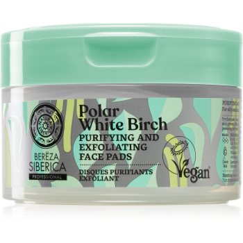 Natura Siberica Polar White Birch discuri pentru indepartarea impuritatilor pentru ten gras si problematic