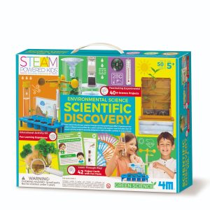 Kit stiintific cu 42 experimente STEAM Kids, 4M, Descoperiri stiintifice, Vol 2, Mediul inconjurator
