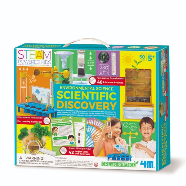 Kit stiintific cu 42 experimente STEAM Kids, 4M, Descoperiri stiintifice, Vol 2, Mediul inconjurator