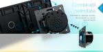 Panou intrerupator simplu+simplu cu touch Livolo din sticla