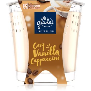 GLADE Cosy Vanilla Cappuccino lumânare parfumată cu parfum VAnilla Foam, Roasted Coffee, Toasted Hazelnut