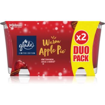 GLADE Warm Apple Pie lumânare parfumată duo parfum Apple, Cinnamon, Baked Crisp
