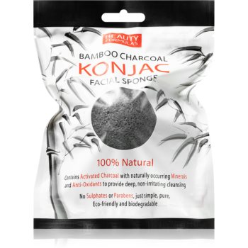 Beauty Formulas Charcoal burete exfoliant blând cu cărbune activ
