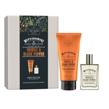 Scottish Fine Soaps Thistle & Black Pepper Luxury Festive Duo set cadou pentru bărbați