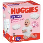 Scutece Huggies Pants Box Girls, Nr 4, 9 - 14 Kg, 72 buc