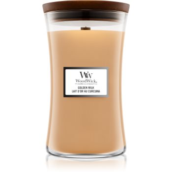 Woodwick Golden Milk lumânare parfumată cu fitil din lemn