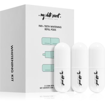 My White Secret PAP+ Teeth Whitening Refill Pods gel decolorant activator rezervă