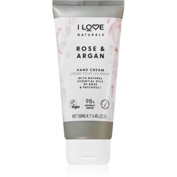 I love... Naturals Rose & Argan crema de maini hidratanta cu aromă de trandafiri