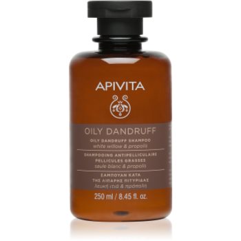 Apivita Holistic Hair Care White Willow & Propolis sampon anti-matreata pentru par gras