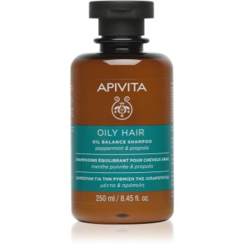 Apivita Hair Care Oily Hair sampon pentru curatarea profunda a scalpului seboreic pentru intarire si stralucire