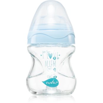 Nuvita Glass bottle Blue biberon pentru sugari
