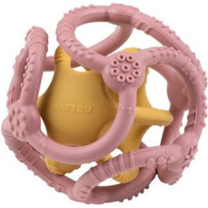 NATTOU Teether Silicone Ball 2 in 1 jucărie pentru dentiție
