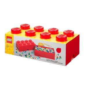 Cutie depozitare Lego, cu 8 pini, Rosu