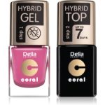 Delia Cosmetics Coral Nail Enamel Hybrid Gel set odstín 05 pentru femei