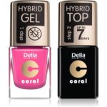 Delia Cosmetics Coral Nail Enamel Hybrid Gel set odstín 22 pentru femei