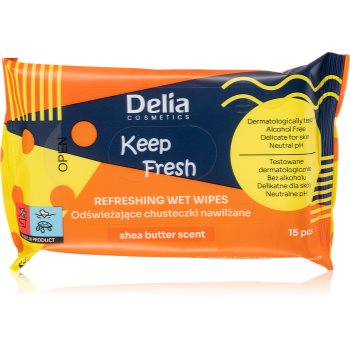 Delia Cosmetics Keep Fresh Shea Butter Servetele umede cu efect revigorant