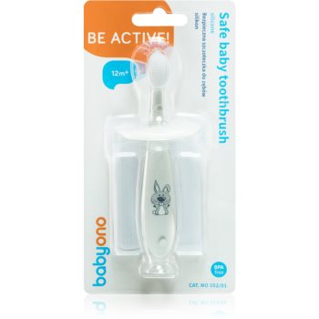 BabyOno Safe Baby Toothbrush Grey perie de dinti pentru copii