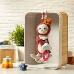 BabyOno Have Fun Pram Hanging Toy with Teether jucărie suspendabilă contrastantă pentru dentiție