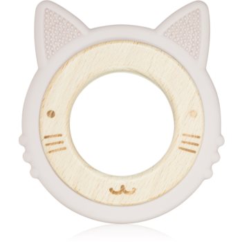 BabyOno Wooden & Silicone Teether jucărie pentru dentiție