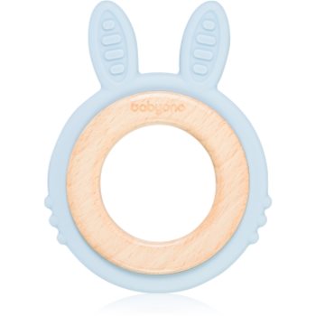 BabyOno Wooden & Silicone Teether jucărie pentru dentiție